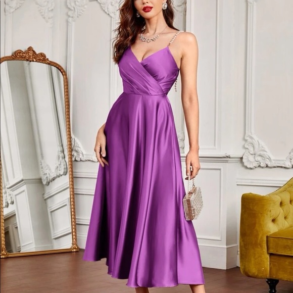 Boho dusty green ink pearls straps dress - Picture 6 of 10